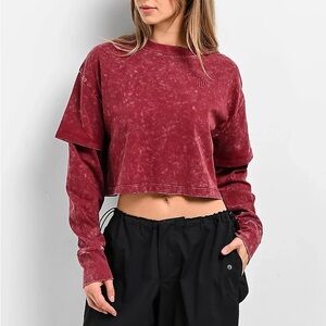 Women's Burgundy Crop Top